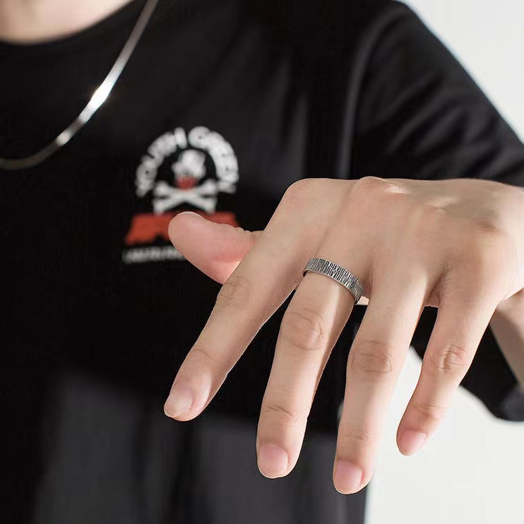 Cincin Model Terbuka Adjustable Bahan Kayu Gaya Vintage Hip Hop