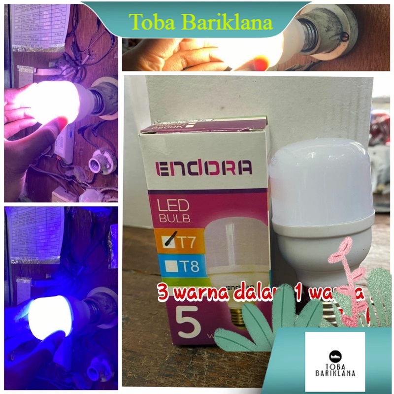 bohlam led lampu 3 warna pink biru warmwhite Murah
