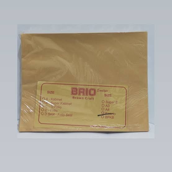 

Amplop coklat brio qwarto per pack