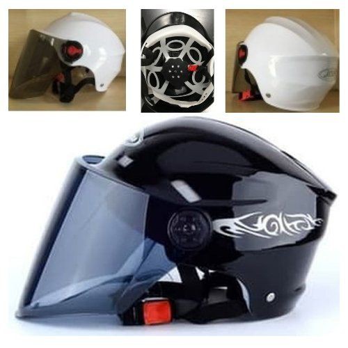 Helm Sepeda Plus Kaca Windshield  Half  Helmet Nuoman 316 Black 111117