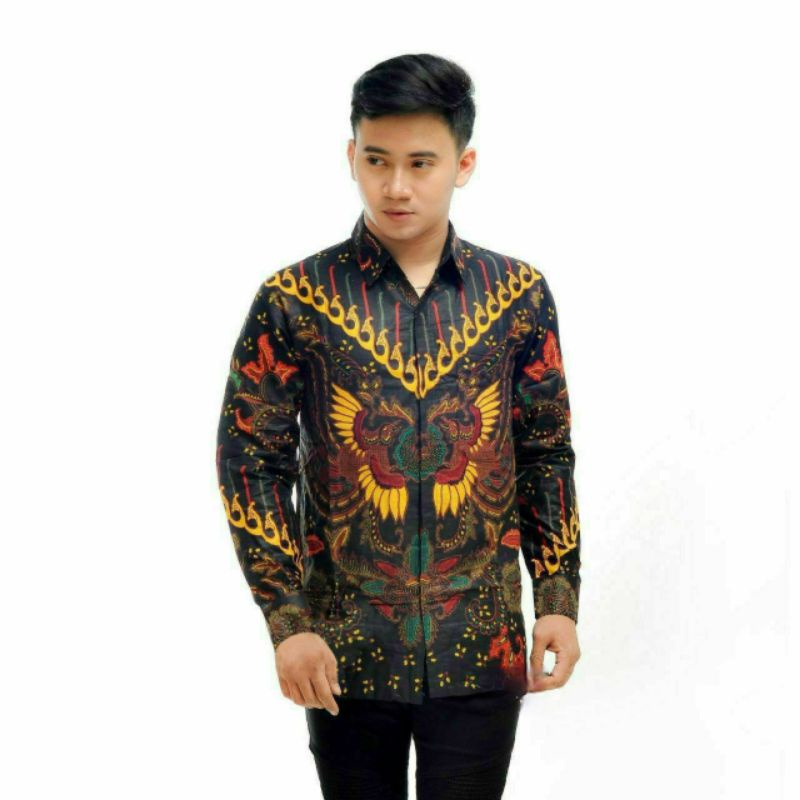 KEMEJA BATIK PANJANG NEW SOGAN BATIK KEMEJA BAJU PRIA AZMIL SIZE M L XL XXL