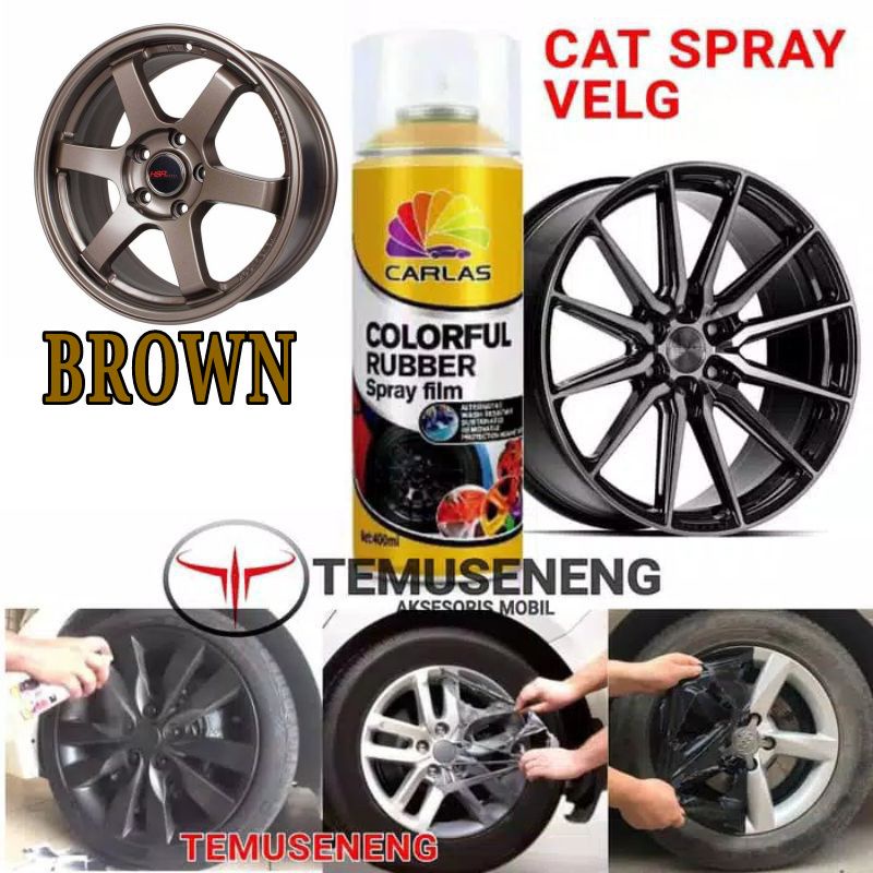 [ Khusus Pulau Jawa] C29 Cat Pilok Velg Body Warna Brown Coklat Carlas Rubber Spray 400 Ml Cat Karet