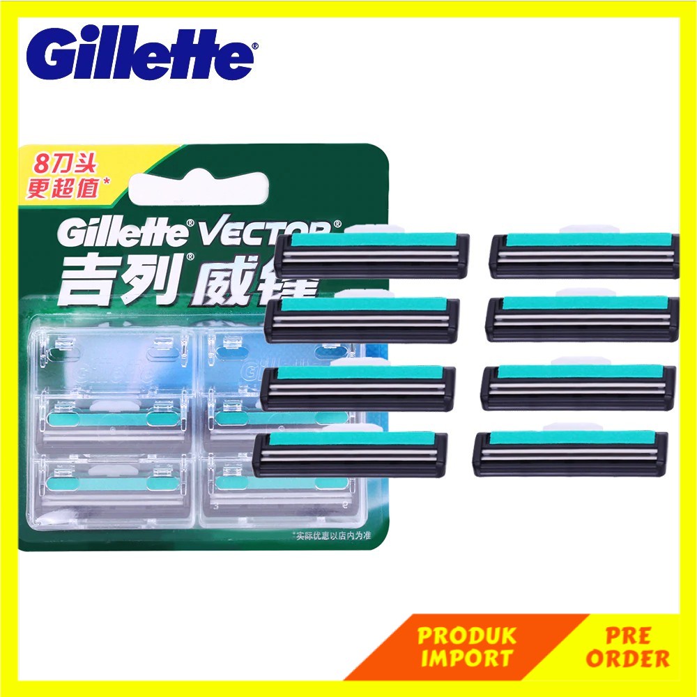 PRODUK IMPORT Gillette Vector Razor Blades For Men Safety Razor Pen Straight Shaving Beard Blade