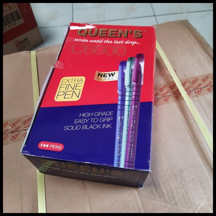 

Pulpen Queens C6000 Hitam 1 Gross Isi 144 Buah