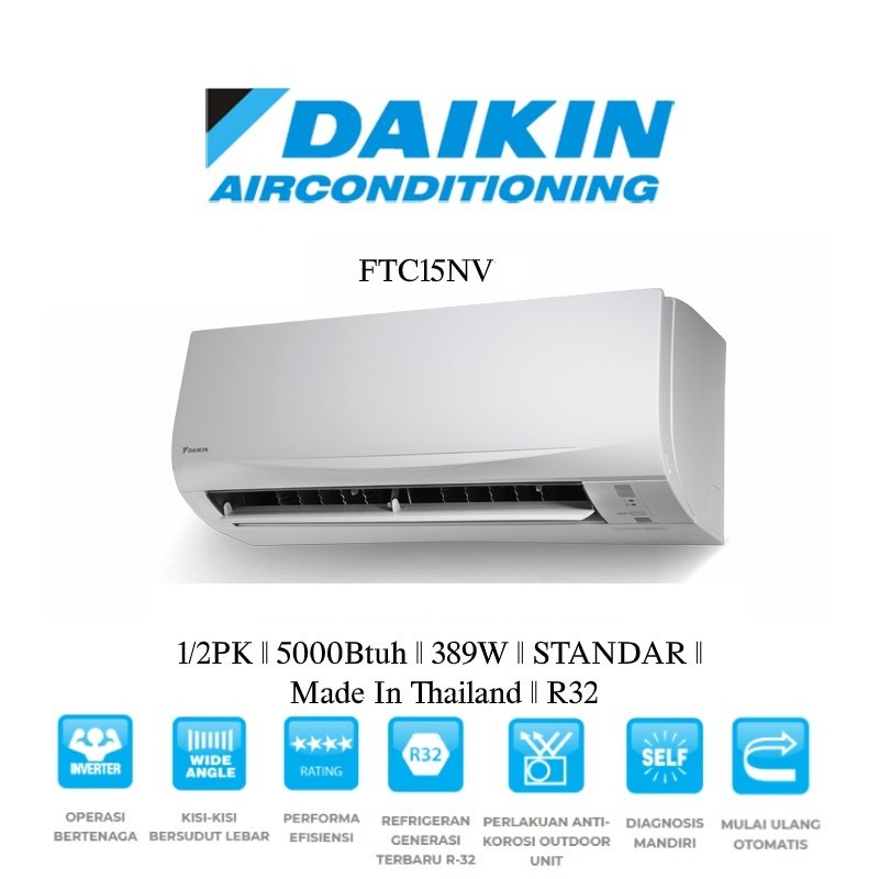 AC Daikin 1/2 PK Thailand FTC15NV