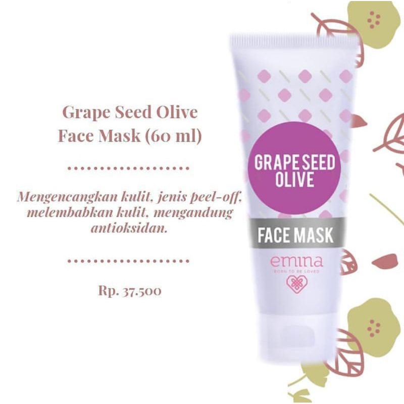 [Original] Emina Face Mask 60ml Grape Seed Olive