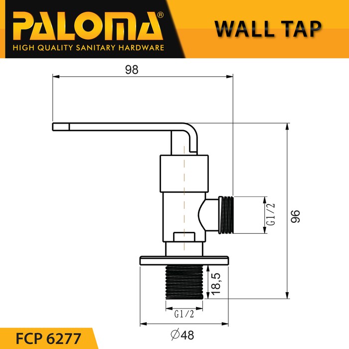 STOP KRAN STOP KERAN PALOMA FCP 6277 Keran Stop Toilet WC Jet Shower Valve Tembok Kran Air