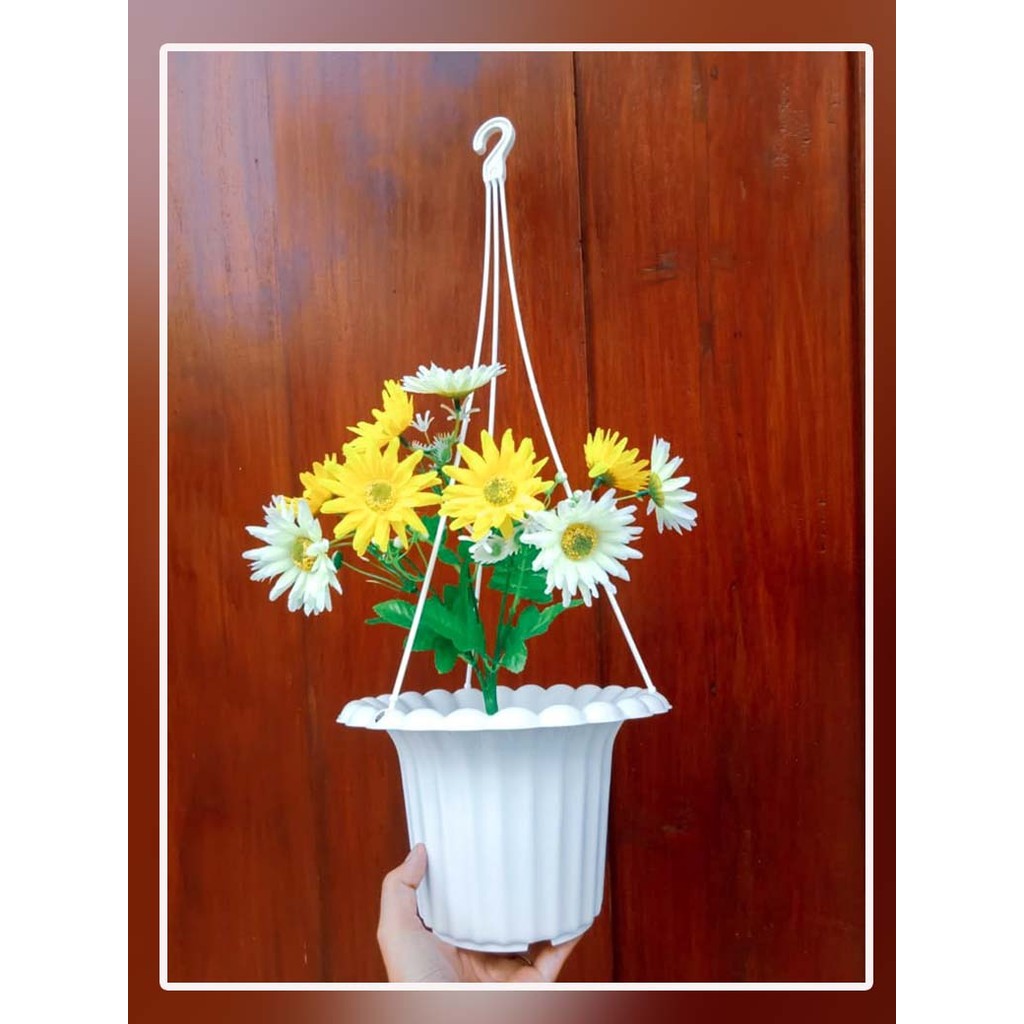 Pot Gantung Mawar Paris 20 Cm Putih By Garden Of Love Pot Gantung Dinding Plastik Putih Murah Unik