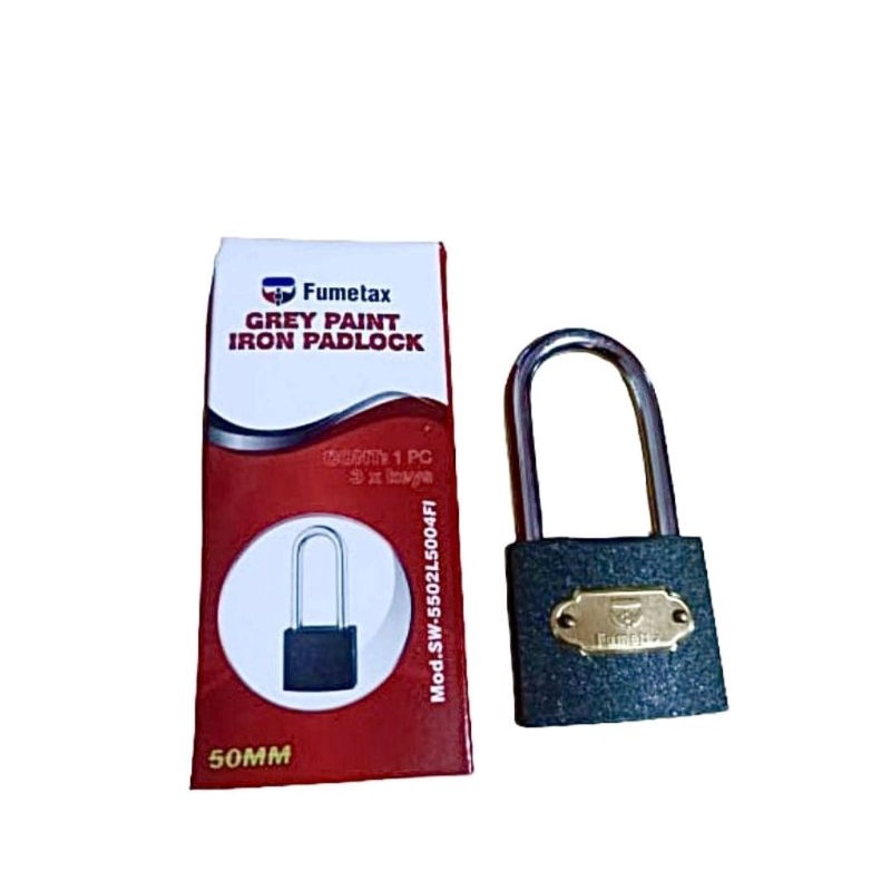 FUMETAX - Iron Padlock - Gembok Pagar Rumah Warna Grey 50 mm - Gembok Rumah / Gudang