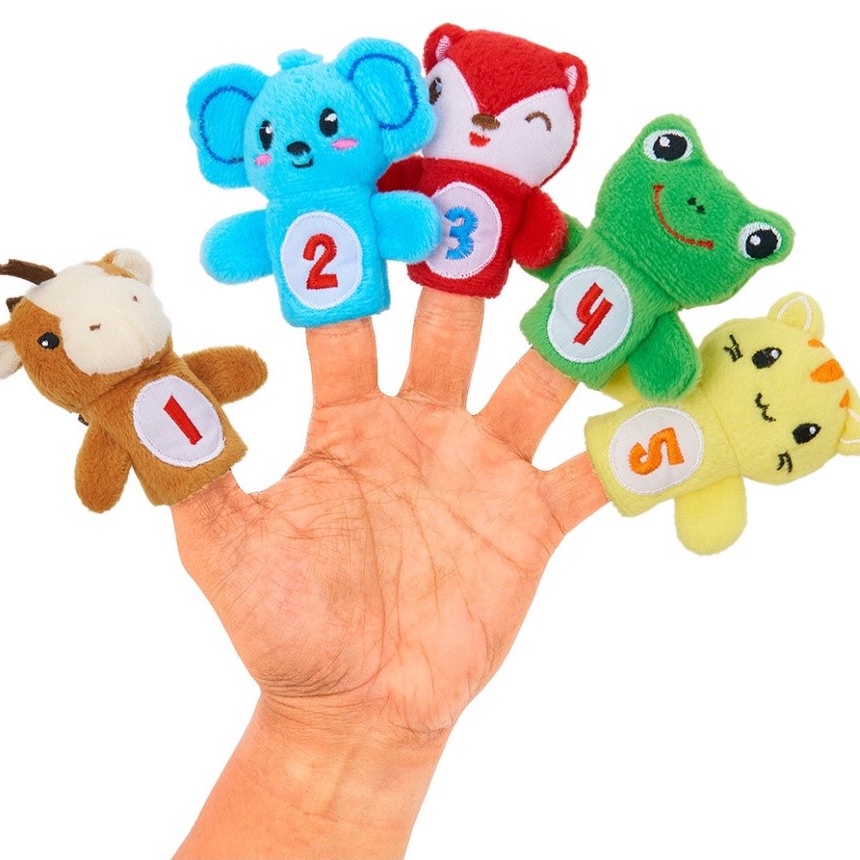 Little Friends Finger Puppet Animal Number - LFF1012 / Mainan Boneka Jari Anak Isi 5pcs