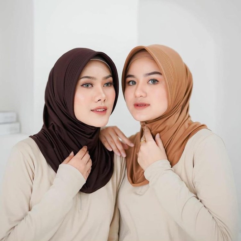 Jilbab Instan Sport/ Bergo Jersey Sport / Kerudung Bergo Spandex Jersey Pet S Sport