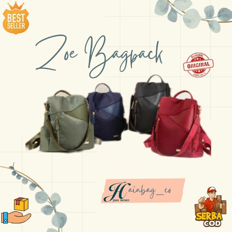 Jim's Honey - Zoe Backpack // TAS RANSEL ANTI BASAH CLUB BY JIMSHONEY // Zoe Bag pack Original