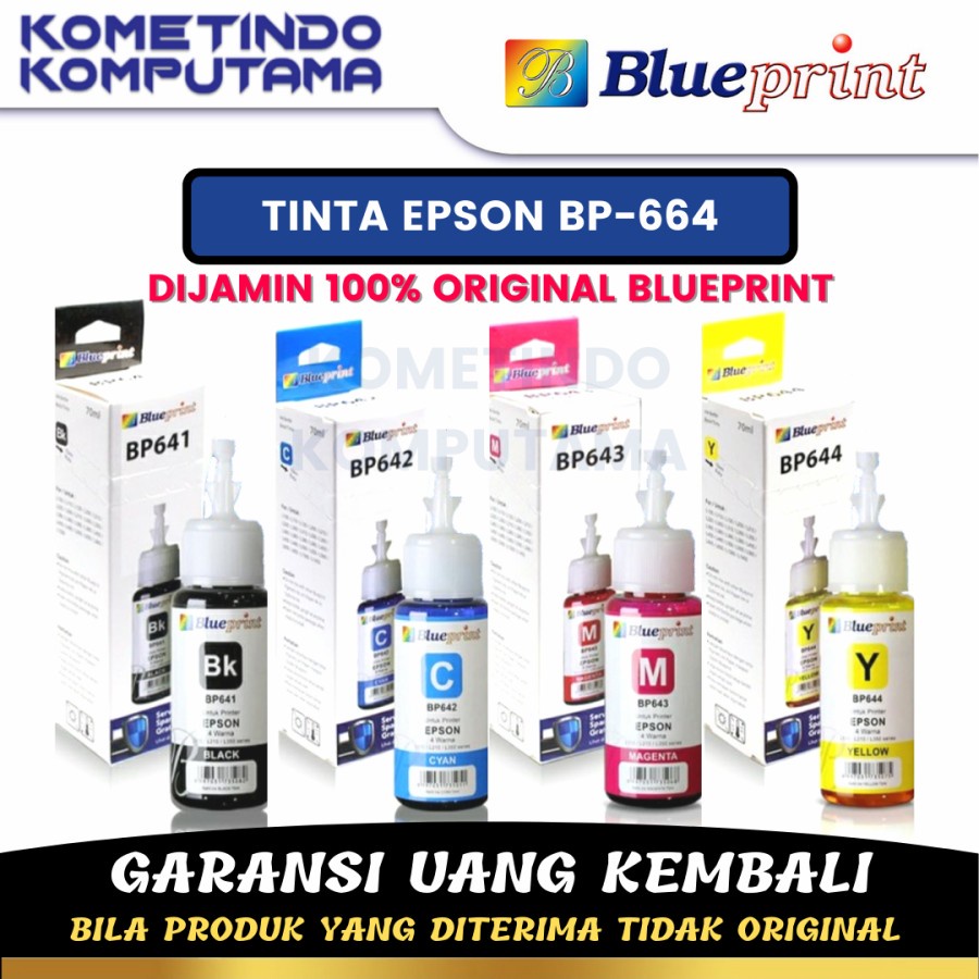 T664 MAGENTA BLUEPRINT 70ML TINTA BOTOL EPSON ORIGINAL 100% T 664