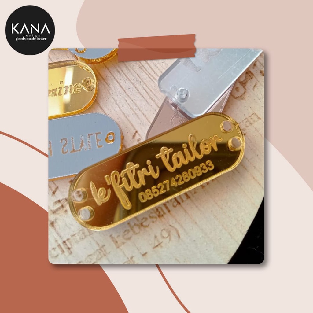 Label Produk Akrilik Brand Sendiri / Rebranding Untuk Hijab / Label Merk Hijab / Akrilik Jilbab / Ke