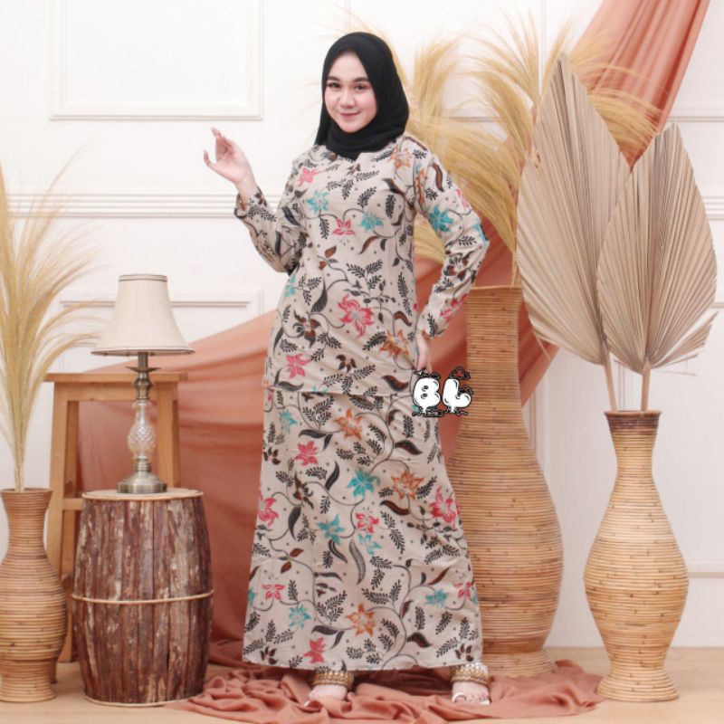Rok dan Blus - Batik RNB original modern/ RNB batik katun kerja kantor baju pns /batik guru batik