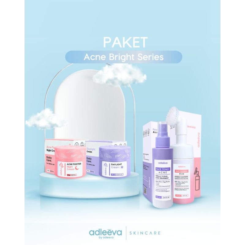 ADLEEVA BY ADEEVA WHITENING SERIES/ACNE SERIES BASIC/KOMPLIT~ECER ADEEVASKINCARE-Paket basic acne
