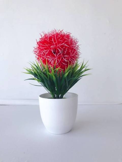 NM346 Bunga plastik / Pajangan bunga Artifisial / Snapdragon/ Vas Bulat-8