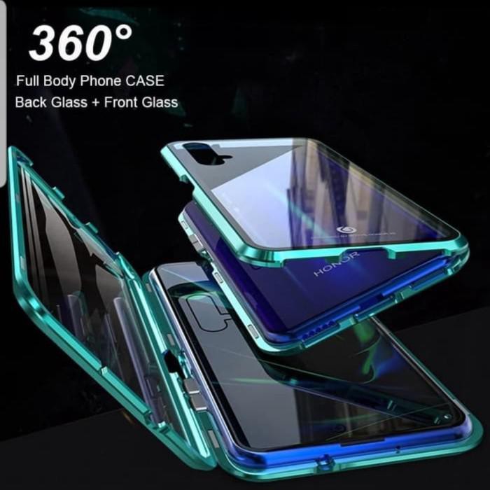 Oppo A1K Double Glass Case Magnet Anti Baret Magnetic Case