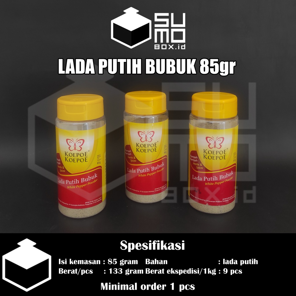 Lada Putih Bubuk Koepoe Koepoe 85gram / Merica Bubuk