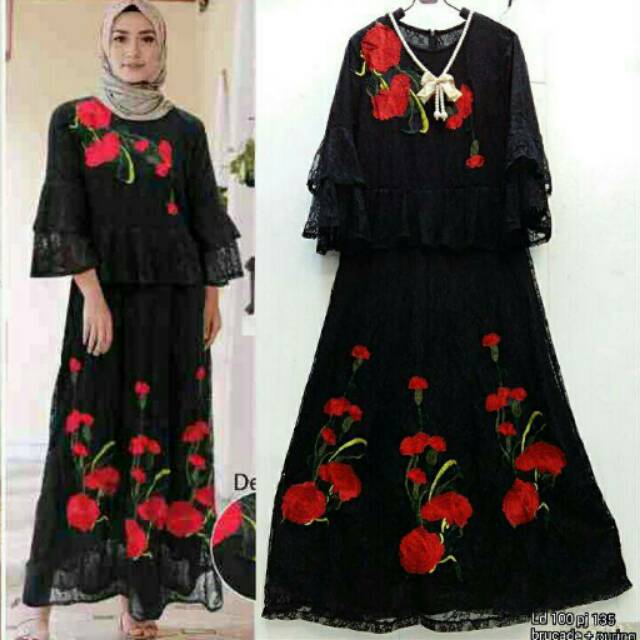 Gamis brukat hitam
