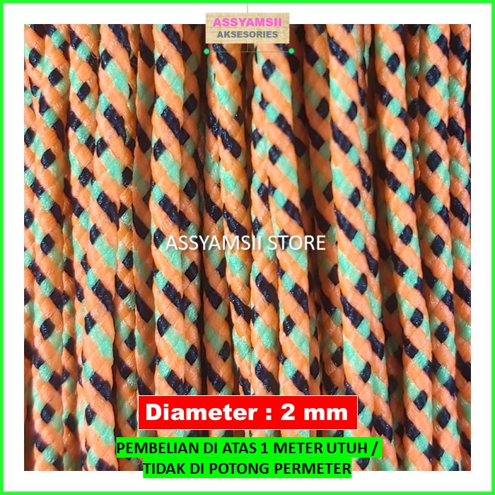 Tali Prusik Kecil Paracord Motif Terbaru Murah Gelang Strap Masker Kalung Tenda Aksesoris Tas Dompet-2