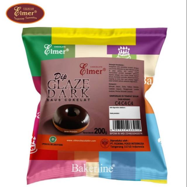 

Elmer dip glaze dark coklat 200gr - kemasan pabrik