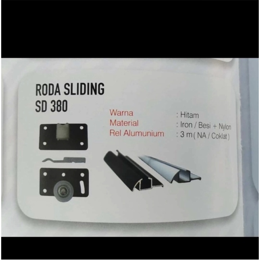 PAKET LENGKAP Roda+Rel Timbul 380 Pintu Lemari Sliding/Geser (3 Meter)