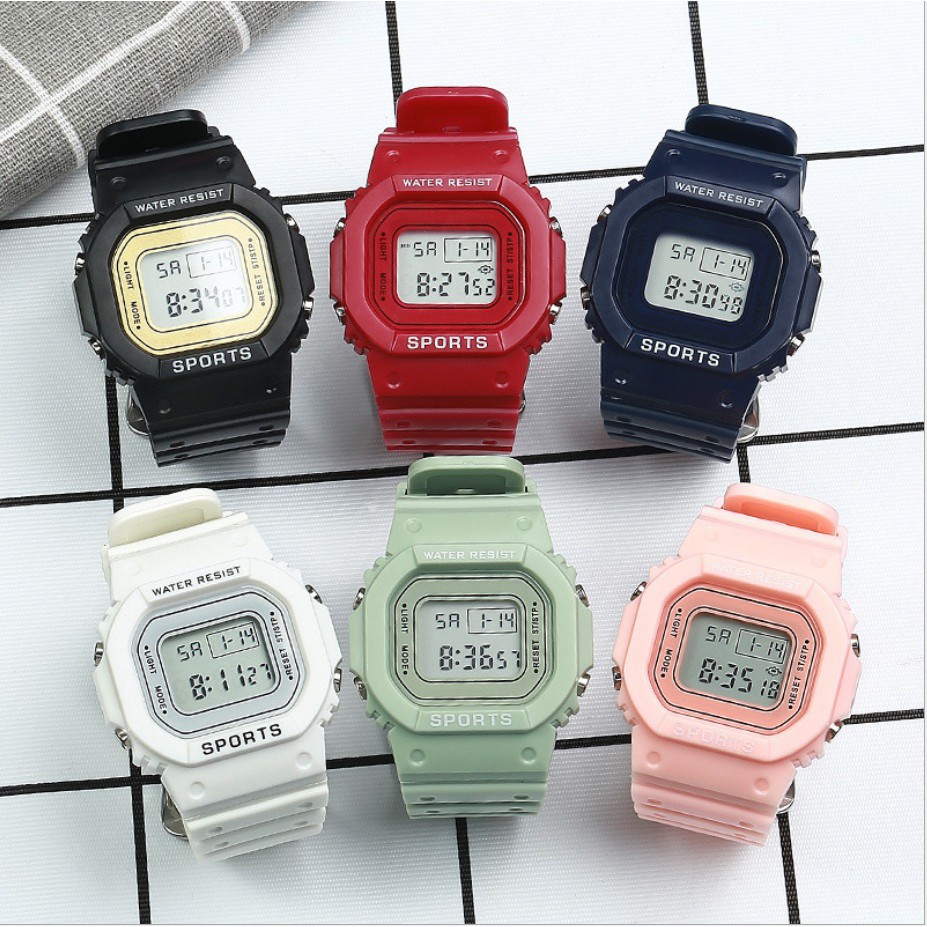 Jam Tangan Digital SOLID Anti Air Couple Watch Korea Fashion Casual Sport Waterproof Pria Wanita