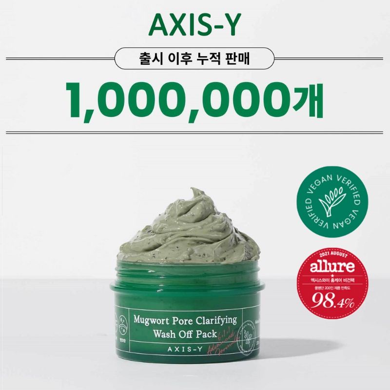 AXIS-Y Mugwort Pore Clarifying Wash Off Pack  AXIS-Y Clay Mask Atasi Jerawat Kusam Pori Besar Komedo