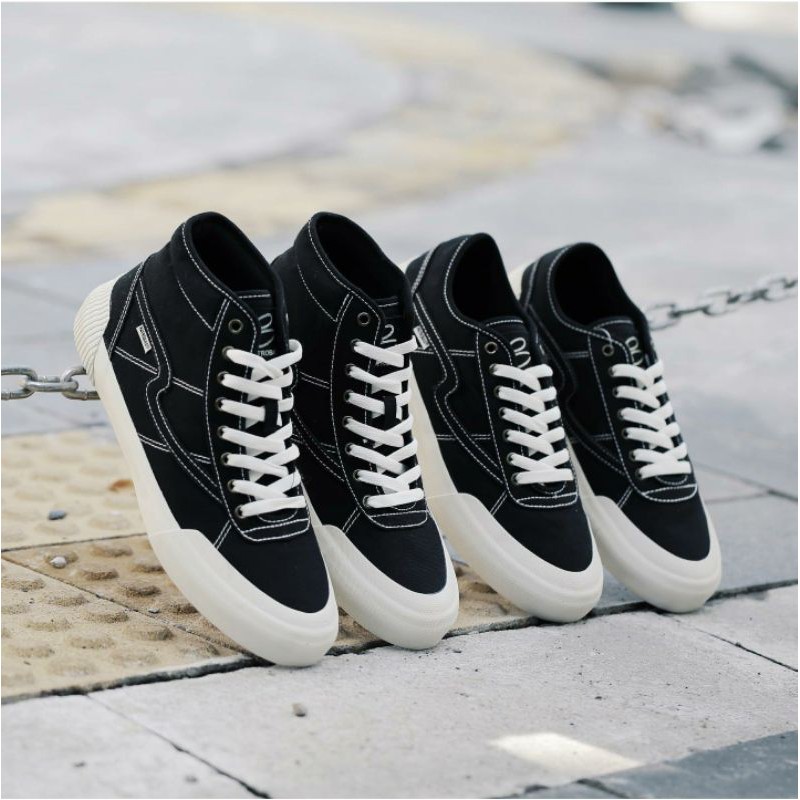 Patrobas Equip Black White Low / Patrobas Equip Black White High - Sepatu Sneakers Cowok dan Cewek