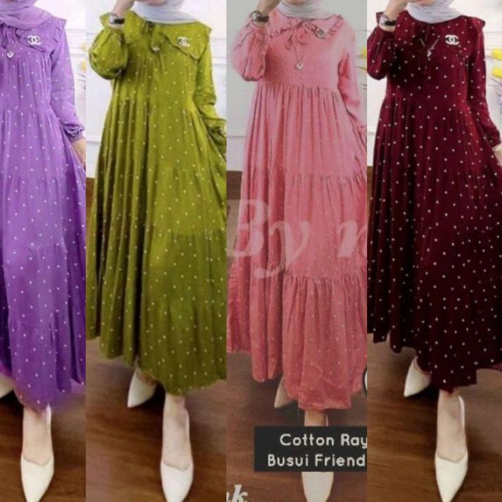 DRESS KANIA// GAMIS RAMPEL POLKADOT/ POLKA KEKINIAN 2022// GAMIS LEBARAN// CHIKI MIDI DRESS MOTIF WA