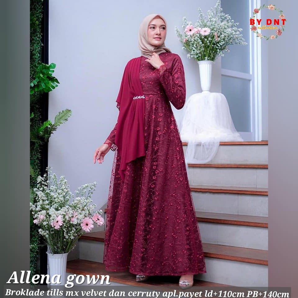 [Model Baru] Gamis Maxi Ceruty/ S-M,L,XL,XXL, XXXL / Brokat Premium/ Seragam/ Kondangan Brokat Gamis