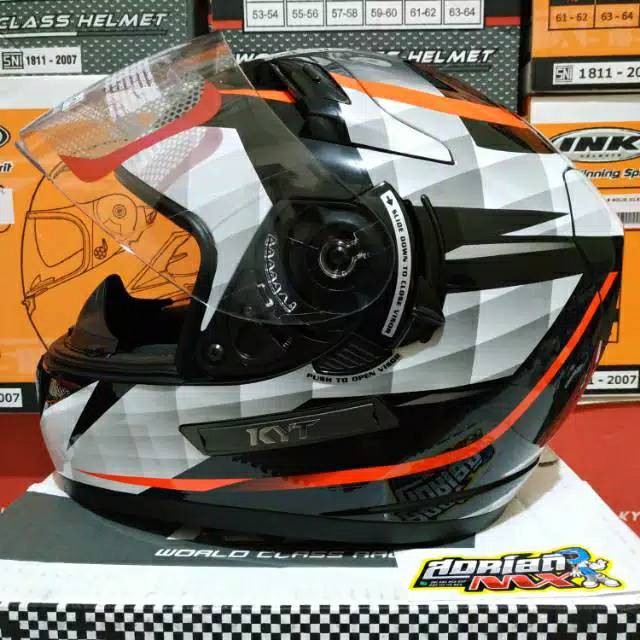 Jual HELM KYT K2RIDER DIAMOND WHITE DOUBLE VISOR HELM TOURING KYT K2