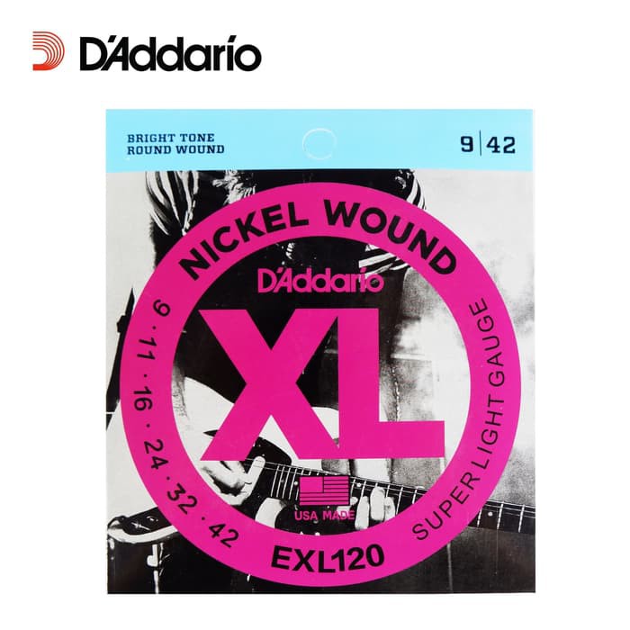 Senar Gitar Elektrik D'Addario (09) EXL120 Super Light Gauge Daddario