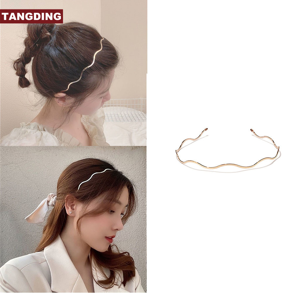 【COD Tangding】Metallic Wave Invisible Headband Pressure Hair Wash Face Hair Band