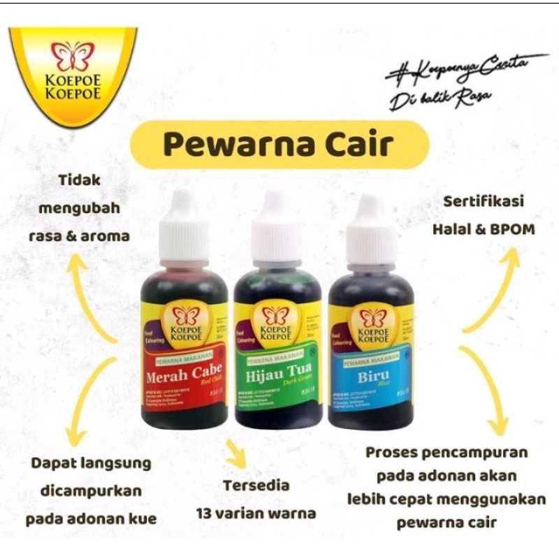 

Koepoe-Koepoe Pewarna Makanan Food Colouring 30ml