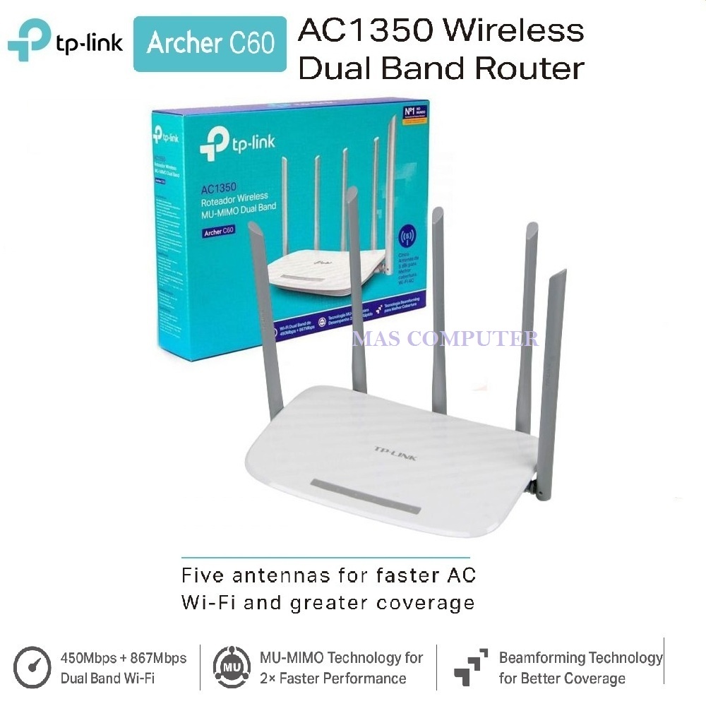 Router TP-LINK Archer C60 Wireless Dual Band Router AC1350