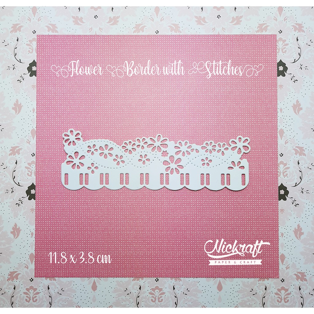 

FLOWER BORDER WITH STITCHES - Bahan Hiasan Scrapbook Prakarya Kertas