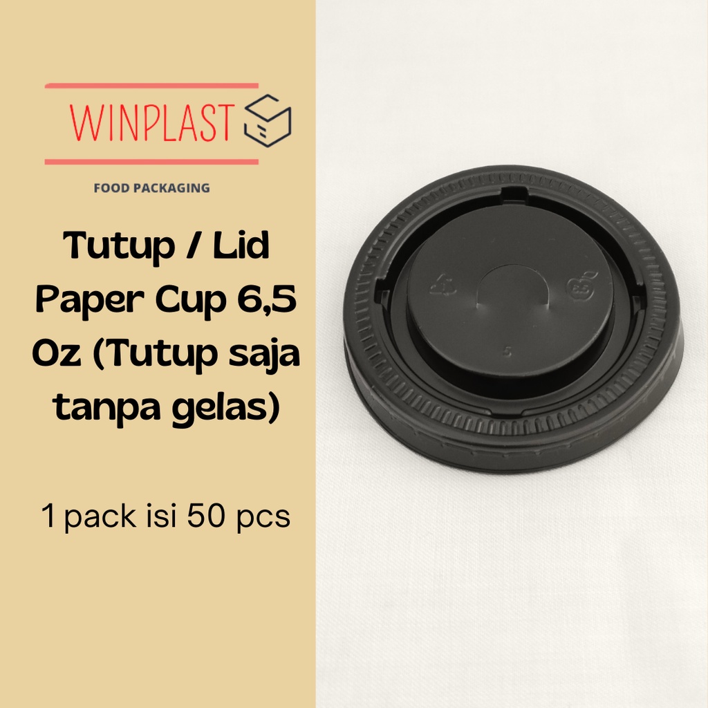 Jual Tutup / Lid Gelas Kertas / Paper Cup 6,5 Oz isi 50 pcs | Shopee ...