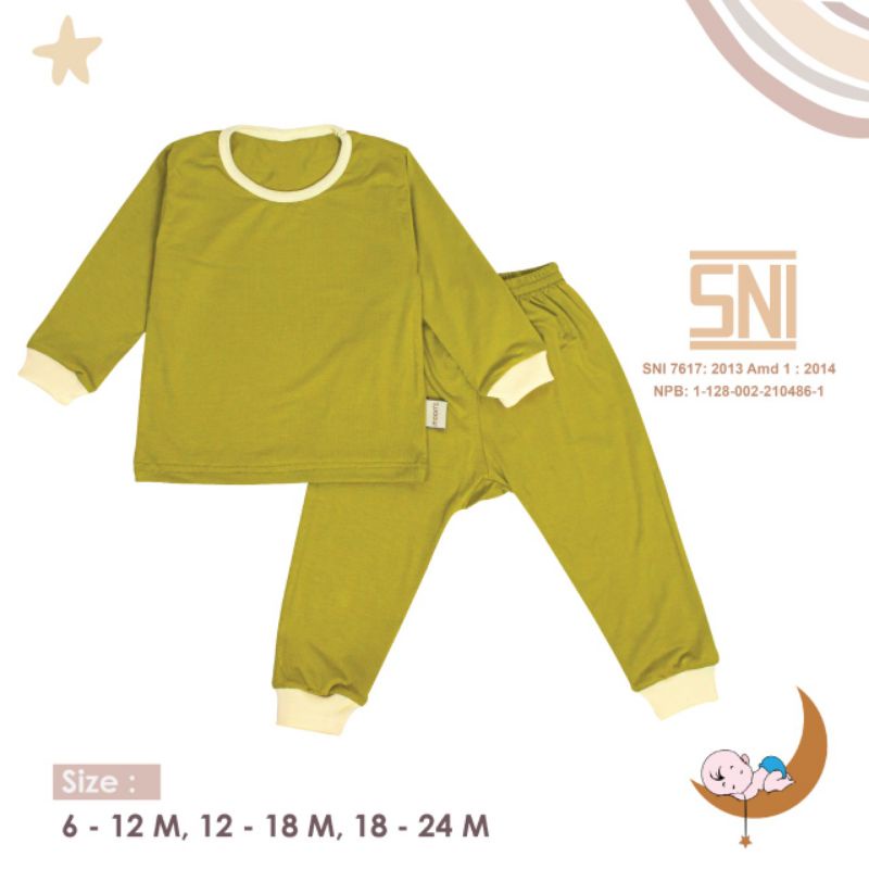 SNI MOONS Stelan Oblong Panjang Polos Moons Stelan Baju Panjang/ Stelan Baju Anak