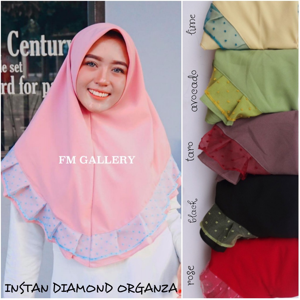 HIJAB INSTAN DIAMOND REMPEL ORGANZA DOT