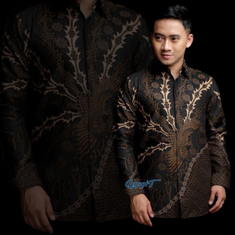 [BUTIK DIAN] Batik Pria Lengan Panjang BATIK AZMIL HRB026 motif KERATONAN Kode 002 size M L XL XXL Reguler