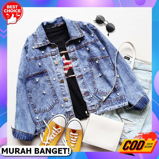 Celyn Jaket Crop Jeans Black Snow Oversize Kualitas Import Jaket Jeans Ripped Crop Jaket Jeans Lvd M
