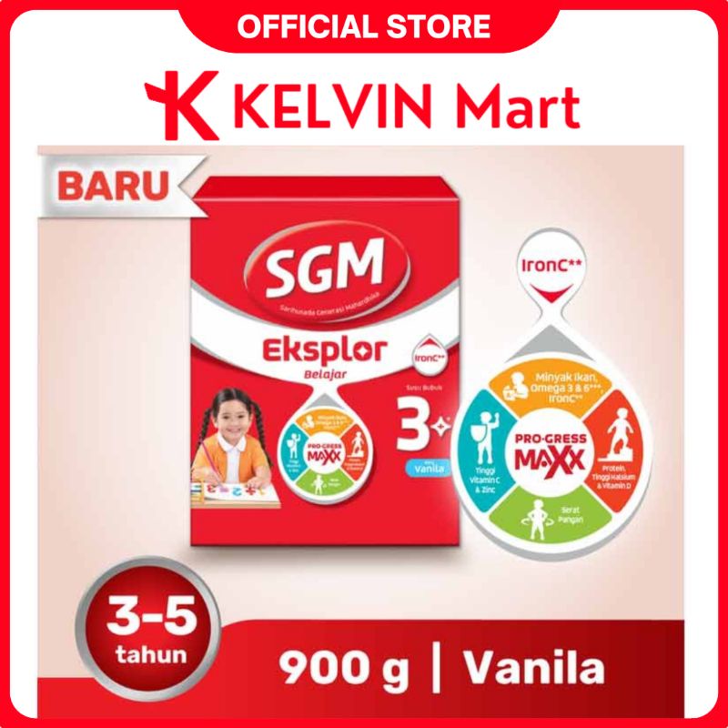 

SGM Eksplor Belajar 3+ Pro-GressMaxx Rasa Vanila Susu Bubuk pck 900g | KELVIN Mart