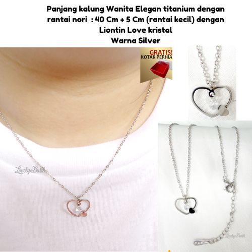 Lovelybutik - Kalung Titanium Anti Karat Wanita Korea Terbaru NIta Kalung Bonus Kotak Perhiasan