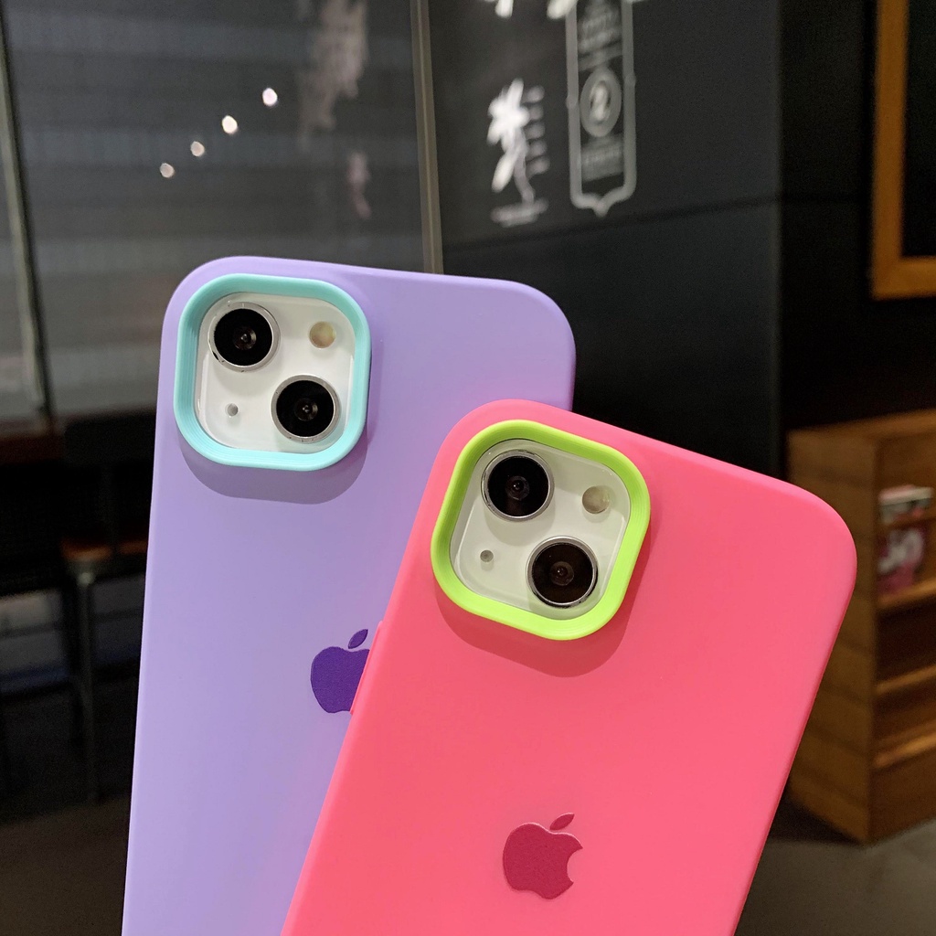 Casing Silikon 3in1 Warna Untuk IPhone 14 pro Max Plus Casing Shockproof