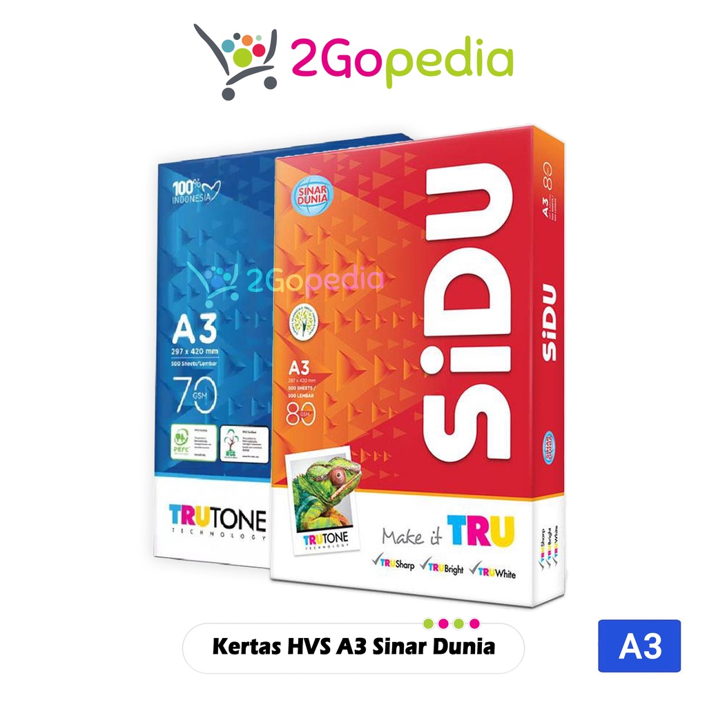

Kertas HVS Sinar Dunia A3 70 & 80 Gsm (1 Pack/ RIM)