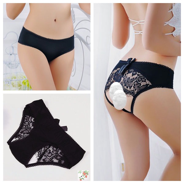 (COD) Wanita Celana Dalam Sexy Renda G String Berongga Bow Pakian dalam 3C156