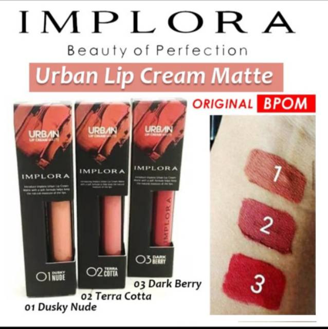 IMPLORA Urban Lip Cream Matte Original BPOM/Lip Cream