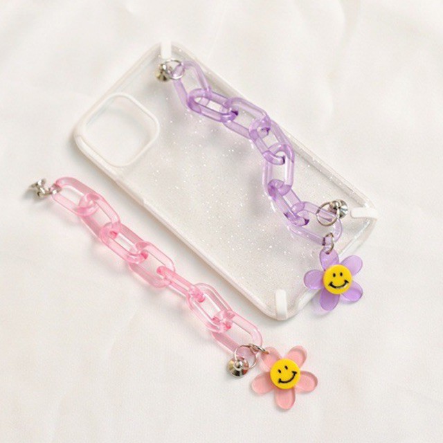 Korean Chain Grip Hp / Chain Akrilik For Phone Case / Manik Manik DIY / Tali Rantai Casing Sling